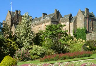 A summer morning at Brodick Castle viewed from its splendorous gardens